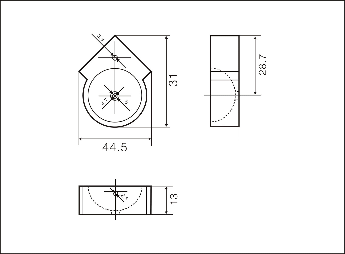 Keramik Eckwaschbecken mit Nano Beschichtung für Wand- oder Tischmontage - 310 x 125 x 445 mm