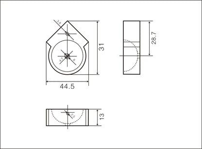 Keramik Eckwaschbecken mit Nano Beschichtung für Wand- oder Tischmontage - 310 x 125 x 445 mm