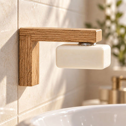Seifenhalter aus Holz zum Kleben mit Magnet– Eiche oder Olive