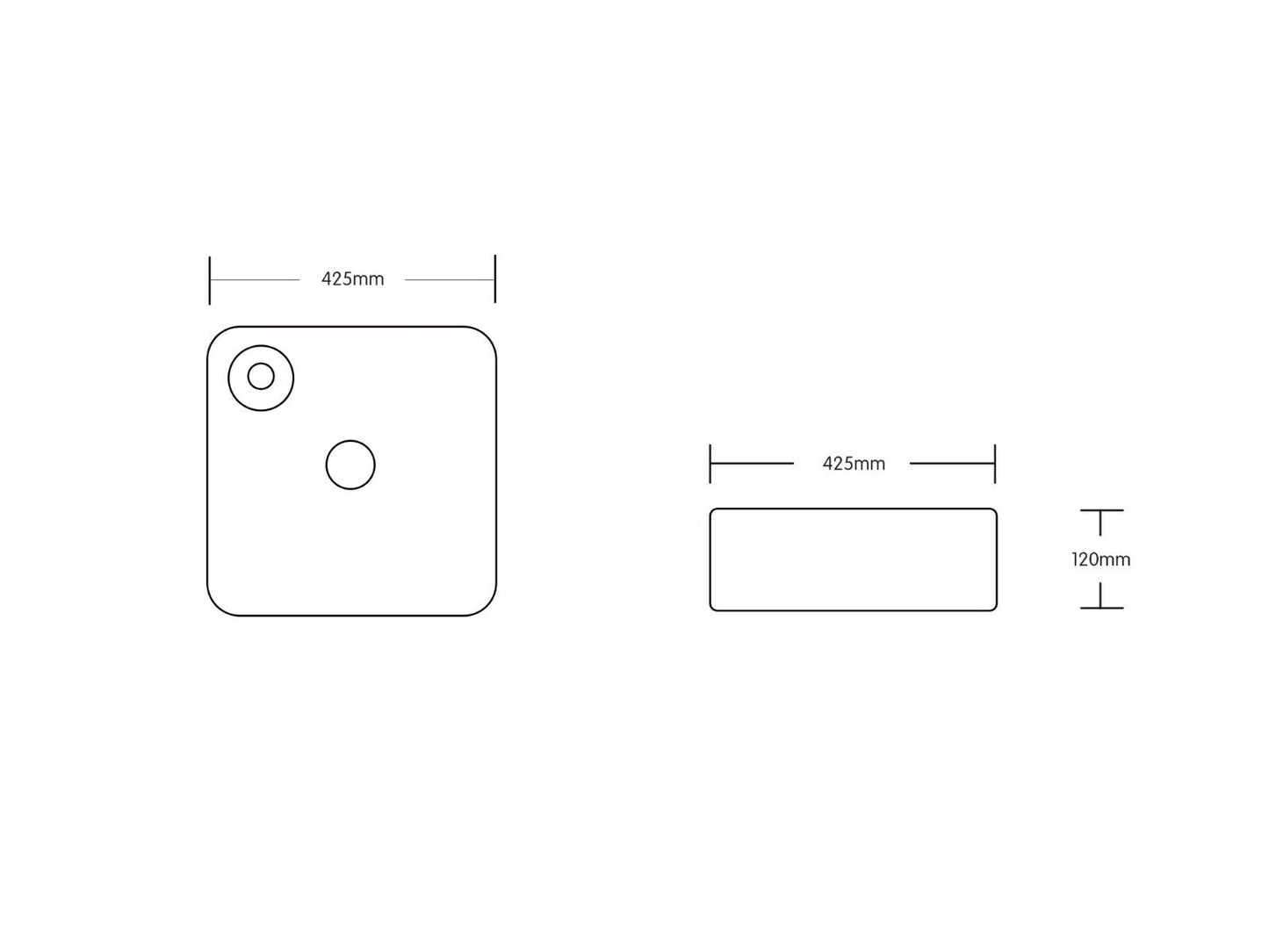 Art-of-Baan® Design Keramik Aufsatzwaschbecken - mit Lotus Effekt - eckig - weiß - 425 x 425 x 120 mm