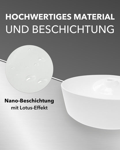 Design Aufsatzwaschtisch aus Keramik in Hochglanz weiß  610 x 410 x 115 mm