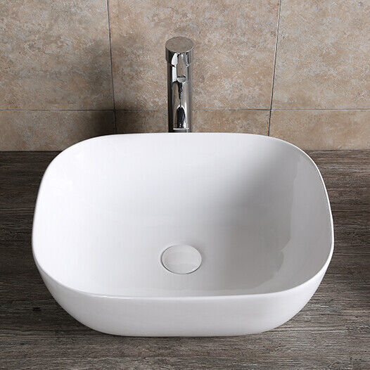 Design Handwaschbecken Aufsatz Waschbecken 500 x 400 x 140 mm in weiß mit Lotus Effekt