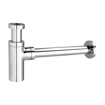 Siphon für Waschbecken verchromt mit Geruchsverschluss - Zylinder-Form aus Messing-¼ Zoll x Ø 32mm