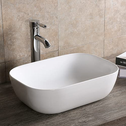 Art-of-Baan® Keramik-Aufsatzwaschbecken I Waschbecken mit Lotus-Effekt I Handwaschbecken in Weiß I DIN Hahnloch & DIN Abfluss I moderne Waschschale I Aufsatzwaschbecken oval I 515 x 400 x 135 mm