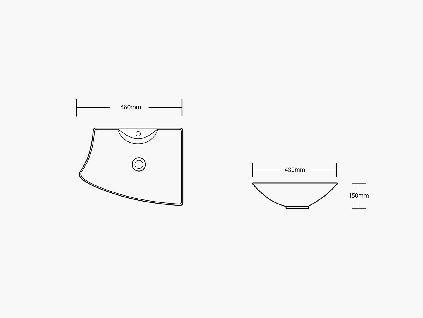 Art-of-Baan® Premium Waschbecken eckig - Hochglanz Aufsatzwaschbecken - Keramik-Becken für Waschtisch - Waschschale weiß - 485 x 385 x 140 mm