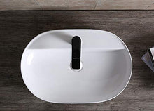 Art-of-Baan Premium Waschbecken oval - Hochglanz Aufsatzwaschbecken - Keramik-Becken für Waschtisch - Waschschale weiß - 610 x 400 x 120 mm