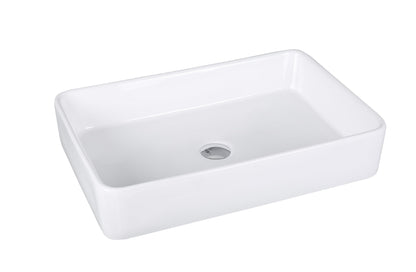 Keramik-Handwaschbecken mit Ablage und Lotus-Effekt - in weiß - 610 x 410 x 115 mm