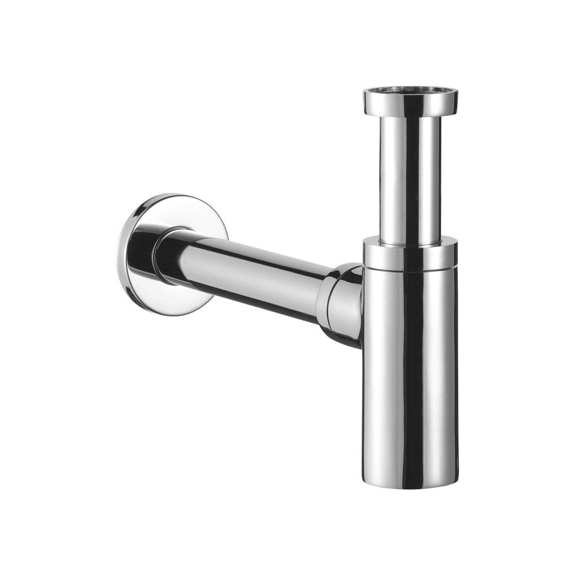 Siphon für Waschbecken verchromt mit Geruchsverschluss - Zylinder-Form aus Messing-¼ Zoll x Ø 32mm