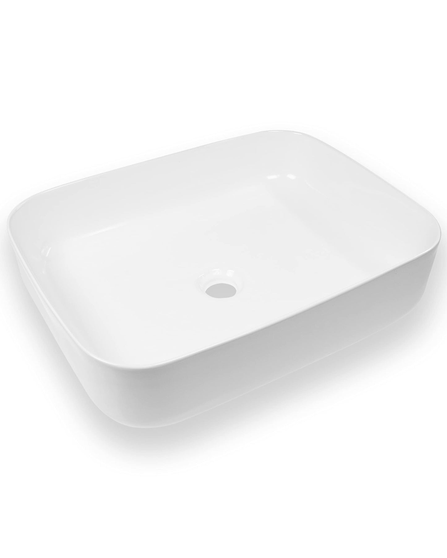 Art-of-Baan® Keramik-Aufsatzwaschbecken I Waschbecken mit Lotus-Effekt I Handwaschbecken in Weiß I DIN Hahnloch & DIN Abfluss I moderne Waschschale I Aufsatzwaschbecken oval I 515 x 400 x 135 mm