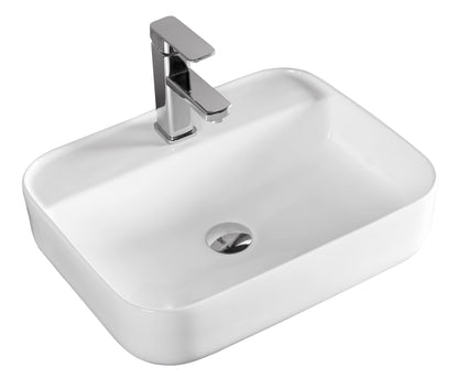 Art-of-Baan® Keramik-Aufsatzwaschbecken I edles Waschbecken mit Lotus-Effekt I Handwaschbecken in Weiß I DIN Hahnloch & DIN Abfluss I hochwertiges Design-Waschbecken I Maße: 500 x 400 x 135 mm