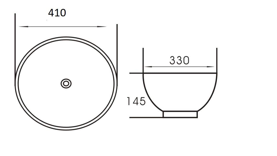 Art-of-Baan® Design - Waschbecken aus Keramik mit Lotus-Effekt in weiß - 410 x 330 x 140 mm