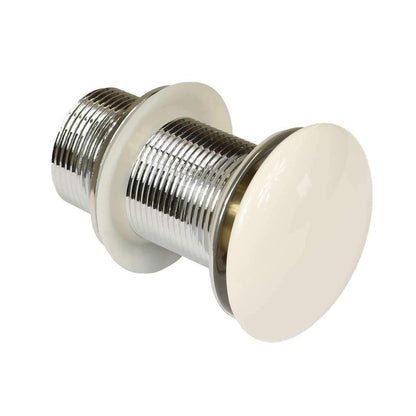 Pop-Up Ablaufventil 1 1/4" für Waschbecken mit/ohne Überlauf aus Edelstahl & Chrom in weiß, schwarz, silber
