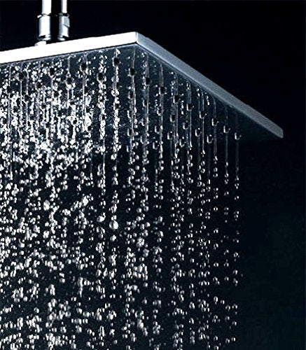 Regendusche Set aus Messing – Duschsystem mit quadratischer Kopfbrause, Duscharm & Mischbatterie | hochwertige Chrom Duscharmatur