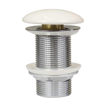 Art-of-Baan Ablaufgarnitur Ablaufventil Pop Up Ventil Waschbecken Waschtisch Abfluss MIT/OHNE ÜBERLAUF WEIß SCHWARZ Silber (ohne Überlauf, White)