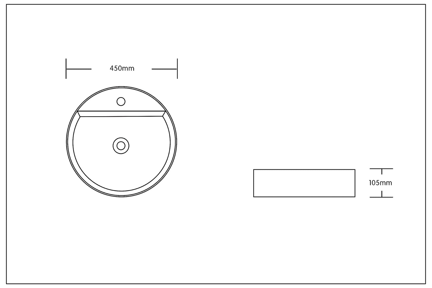 Art-of-Baan® Design Keramik Waschbecken mit Lotus-Effekt - hochglanz weiß - rund - 450 x 450 x 120 mm