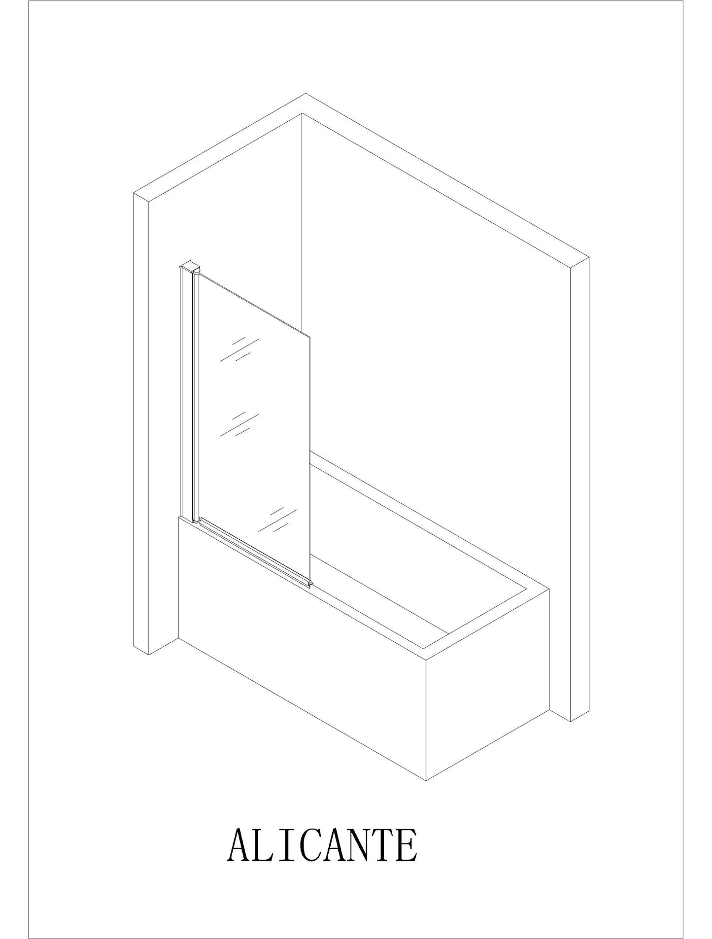 Art-of-Baan® Glas Duschwand für Badewanne - 140 x 90 cm - Sicherheitsglas