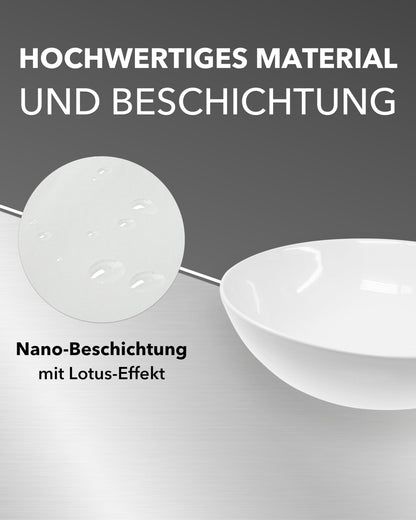 Art-of-Baan® Design - Waschbecken aus Keramik mit Lotus-Effekt in weiß - 410 x 330 x 140 mm