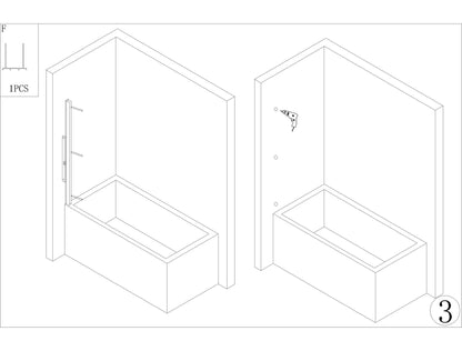 Art-of-Baan® Glas Duschwand für Badewanne - 140 x 90 cm - Sicherheitsglas