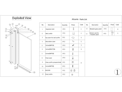 Art-of-Baan® Glas Duschwand für Badewanne - 140 x 90 cm - Sicherheitsglas