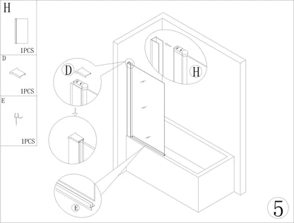Art-of-Baan® Glas Duschwand für Badewanne - 140 x 90 cm - Sicherheitsglas