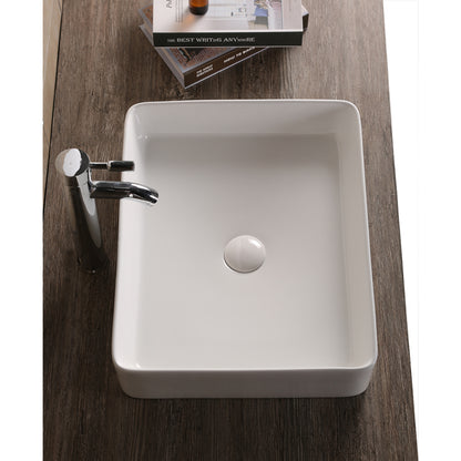 Keramik-Handwaschbecken mit Ablage und Lotus-Effekt - in weiß - 610 x 410 x 115 mm