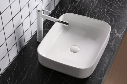 Art-of-Baan® Design Keramik Aufsatzwaschbecken - mit Lotus Effekt - weiß - 515 x 400 x 135