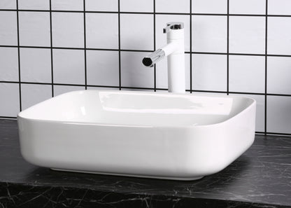 Art-of-Baan® Design Keramik Aufsatzwaschbecken - mit Lotus Effekt - weiß - 515 x 400 x 135