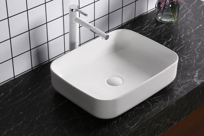 Art-of-Baan® Design Keramik Aufsatzwaschbecken - mit Lotus Effekt - weiß - 515 x 400 x 135