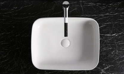 Art-of-Baan® Design Keramik Aufsatzwaschbecken - mit Lotus Effekt - weiß - 515 x 400 x 135