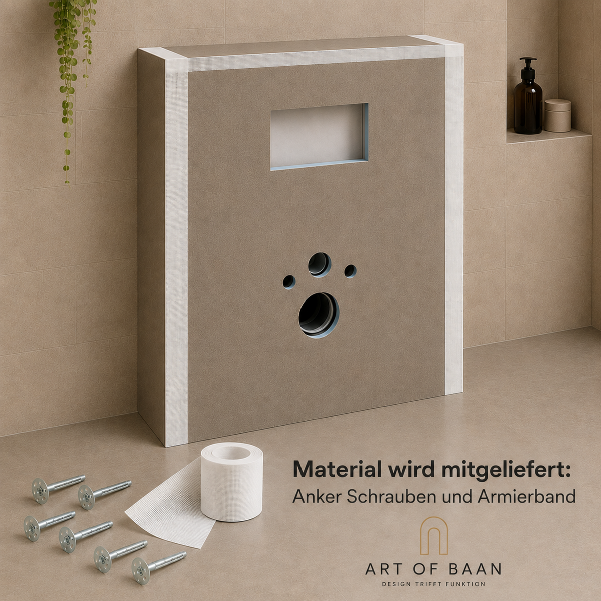 Material für  WC Vorwand Element Schrauben und Armierband