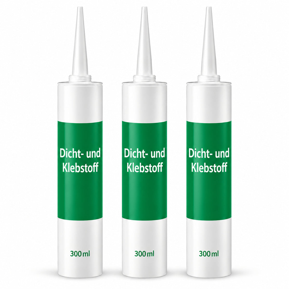 Art of Baan Dicht- und Klebstoff im 3er-Set mit jeweils 300 ml, drei Kartuschen vor weißem Hintergrund.