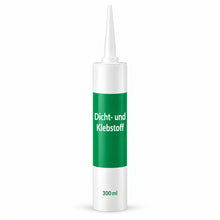 Dicht- und Klebstoff von Art of Baan in einer grün-weißen 300-ml-Kartusche mit Dosierspitze vor weißem Hintergrund.