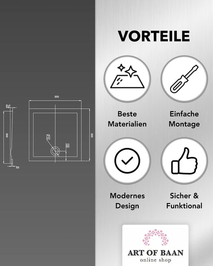 Vorteile der Art of Baan Duschwanne mit einfacher Montage, modernem Design und sicherer Funktion