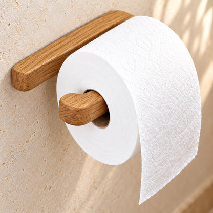 Toilettenpapierhalter aus Holz – WC-Rollenhalter für die Wand (ohne Bohren & zum Schrauben)