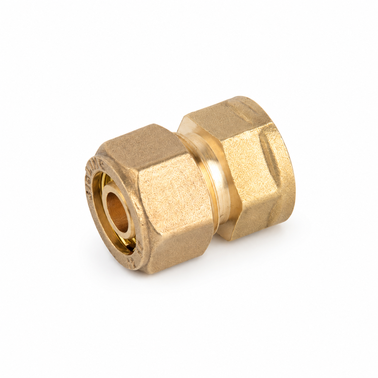 Messing Schraubfitting 16 mm auf 1/2 Zoll Innengewinde mit Klemmanschluss für Mehrschichtverbundrohr
