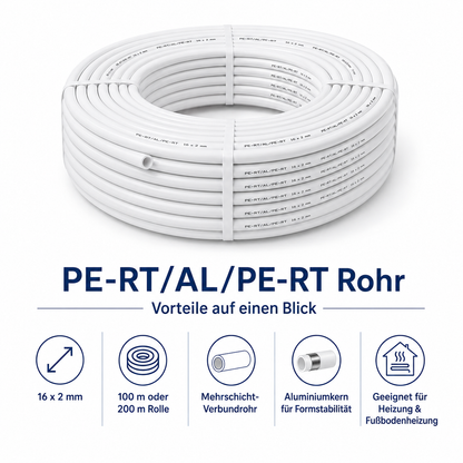 PE-RT-AL-PE-RT Rohr 16x2 mm mit Vorteilen für Heizung und Fußbodenheizung