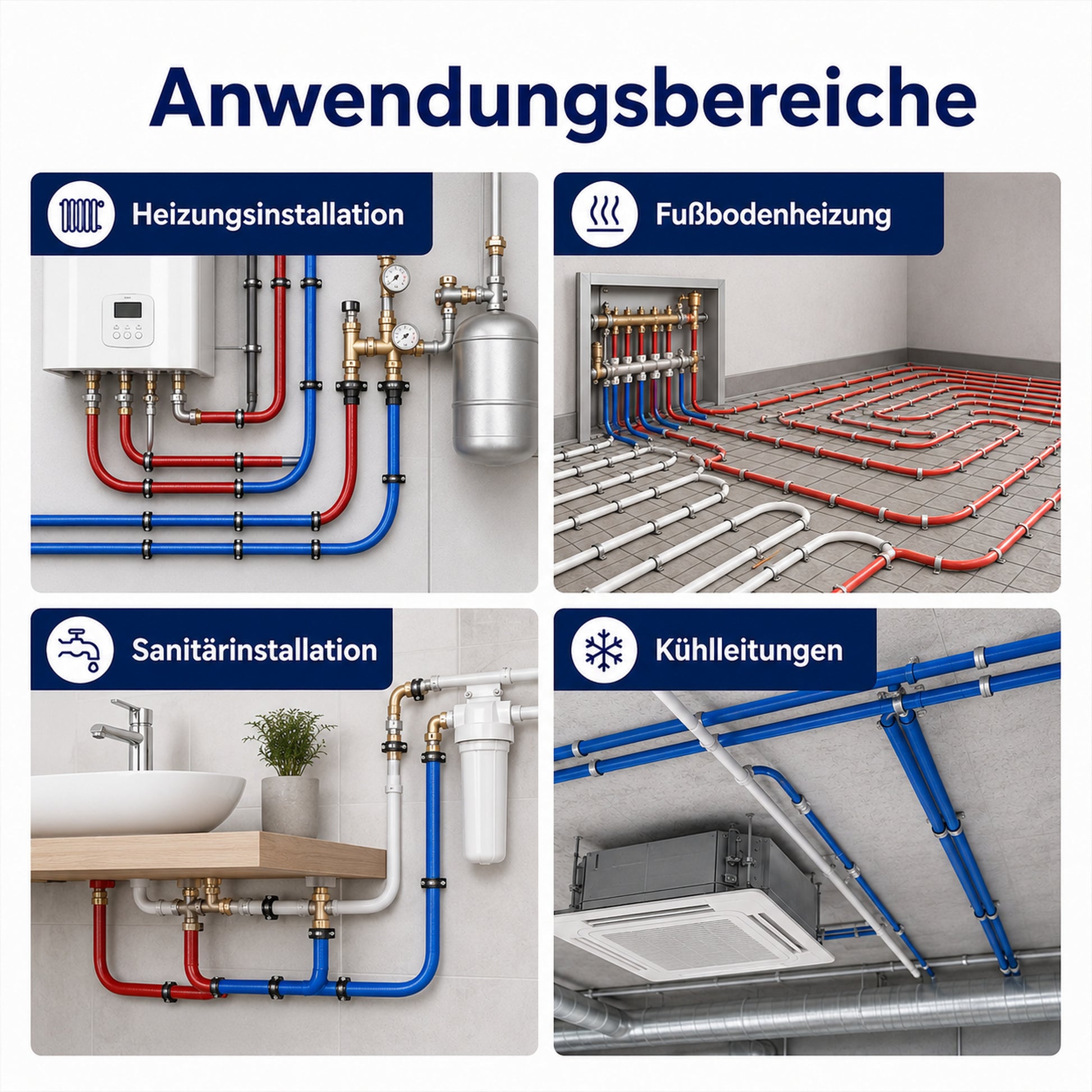 PEX-AL-PEX Verbundrohr für Heizungsinstallation, Sanitärinstallation, Fußbodenheizung und Kühlleitungen