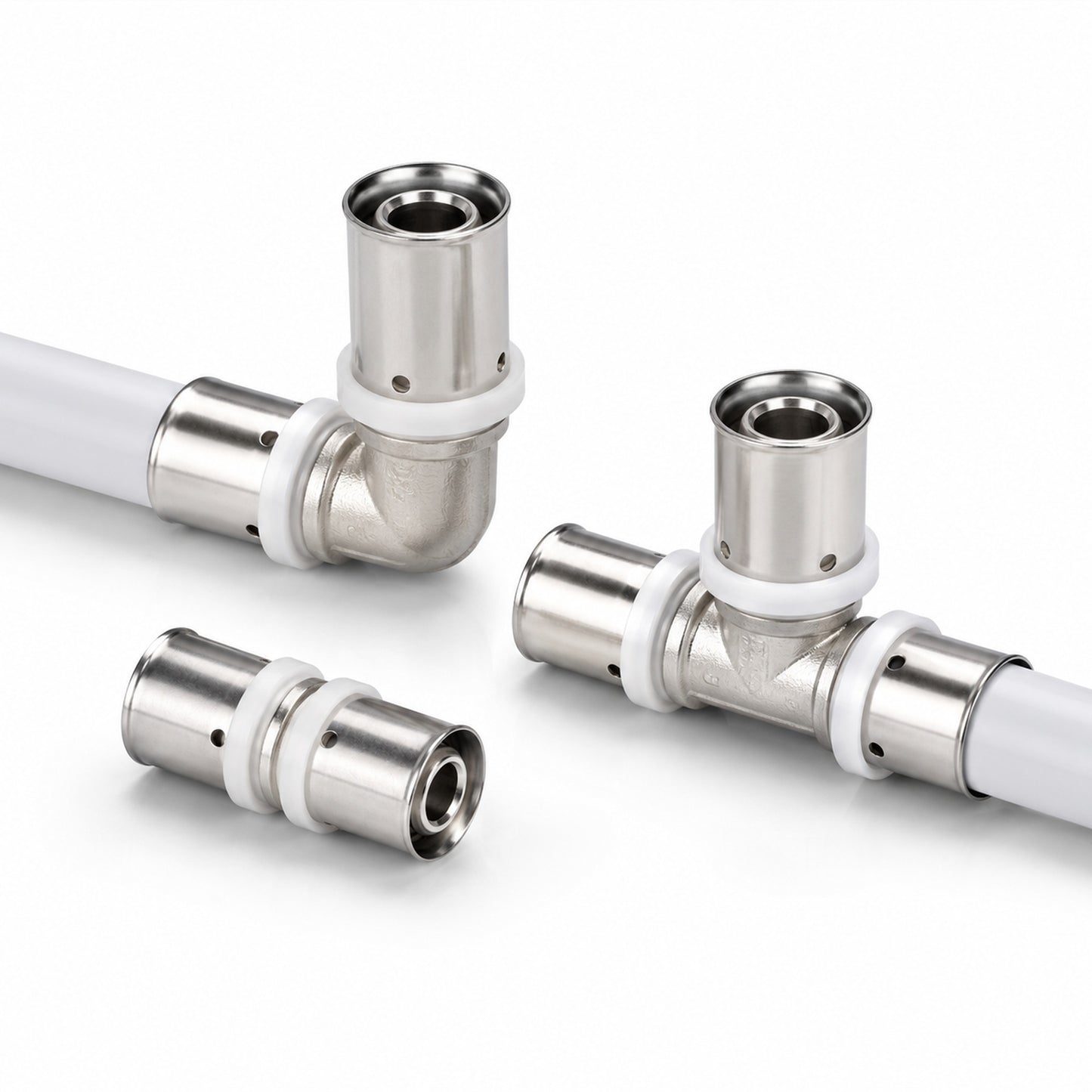 Pressfitting PEX-AL-PEX Verbundrohr 16x2 20x2 32x3 – Kupplung, Bogen, T-Stück