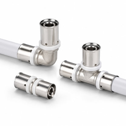 Pressfitting PEX-AL-PEX Verbundrohr 16x2 20x2 32x3 – Kupplung, Bogen, T-Stück