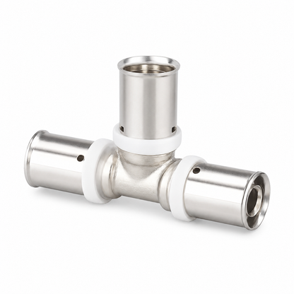 Edelstahl Pressfitting T-Stück Reduktion 16x20x16 für PEX-AL-PEX Mehrschichtverbundrohr