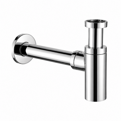 Verchromter Siphon für Waschbecken in Zylinderform aus Messing mit Geruchsverschluss und 1 1/4 Zoll x 32 mm Standardanschluss