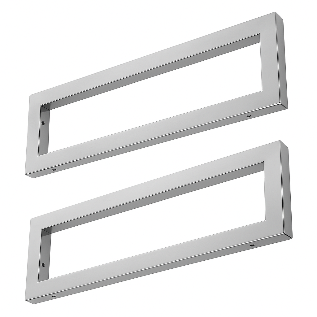 Wandkonsole in Chromoptik für Waschtisch – 2er Set - 44 × 22 cm