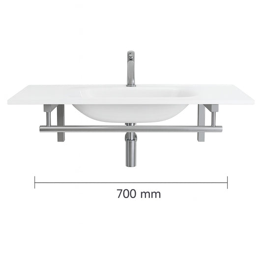 Art of Baan – Verchromte Waschtischhalterung mit Handtuchhalter - 70 x 46 x 20 cm