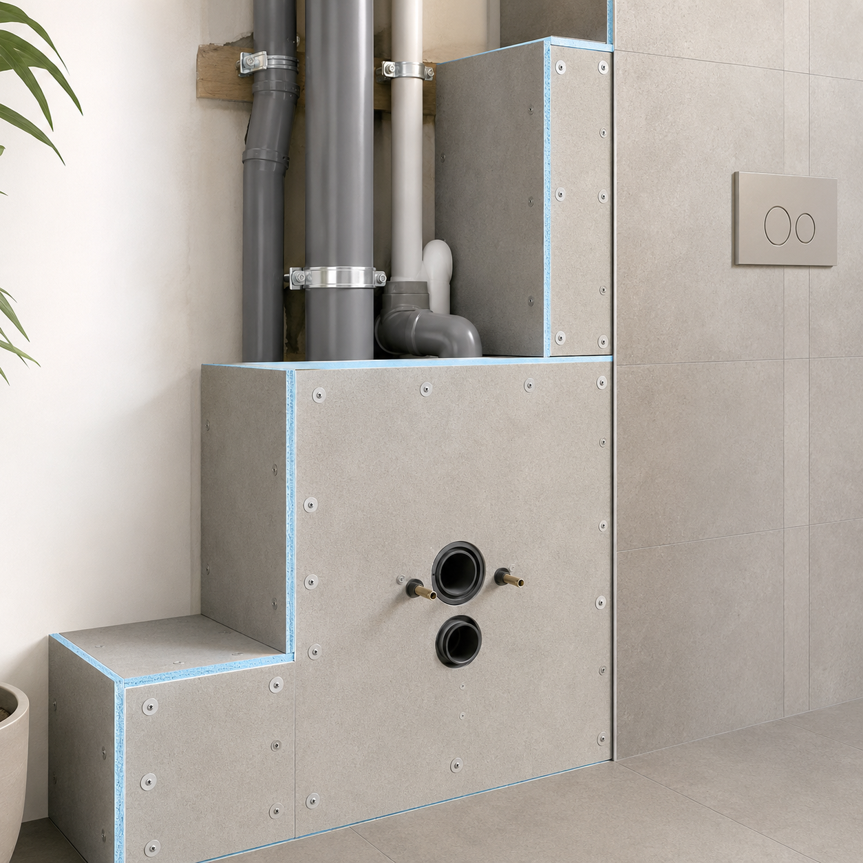 XPS Bauplatte für Rohrverkleidung und Vorwand im Badezimmer
