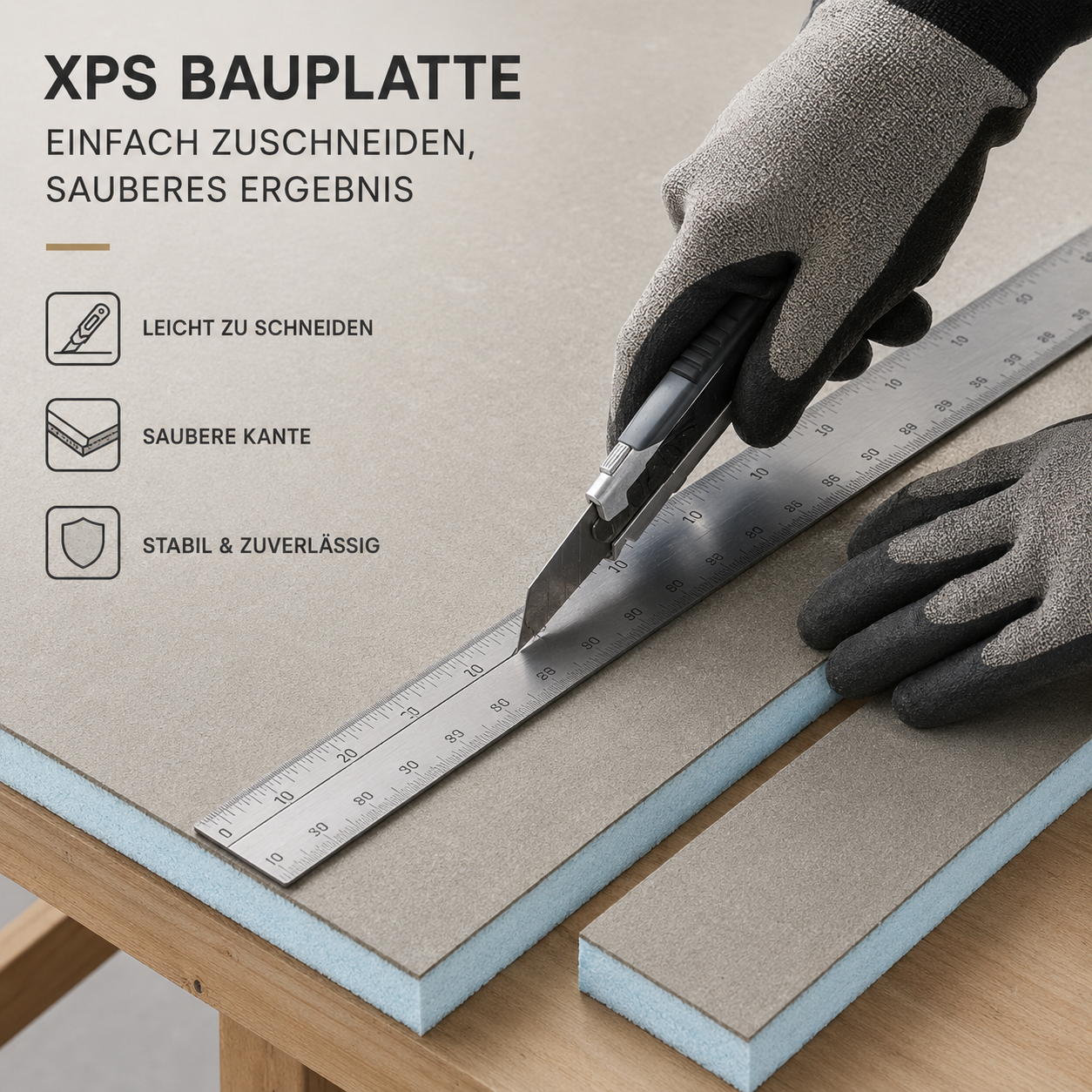XPS Bauplatte zuschneiden für Nische Ablage und Konstruktion